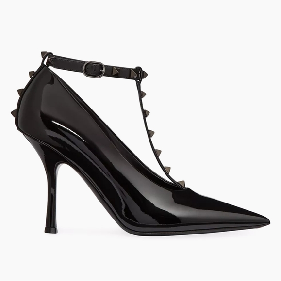 NEW$1250 VALENTINO Rockstud Patent Leather 100 Pumps With Matching Studs Sz 36.5 - Picture 2 of 16